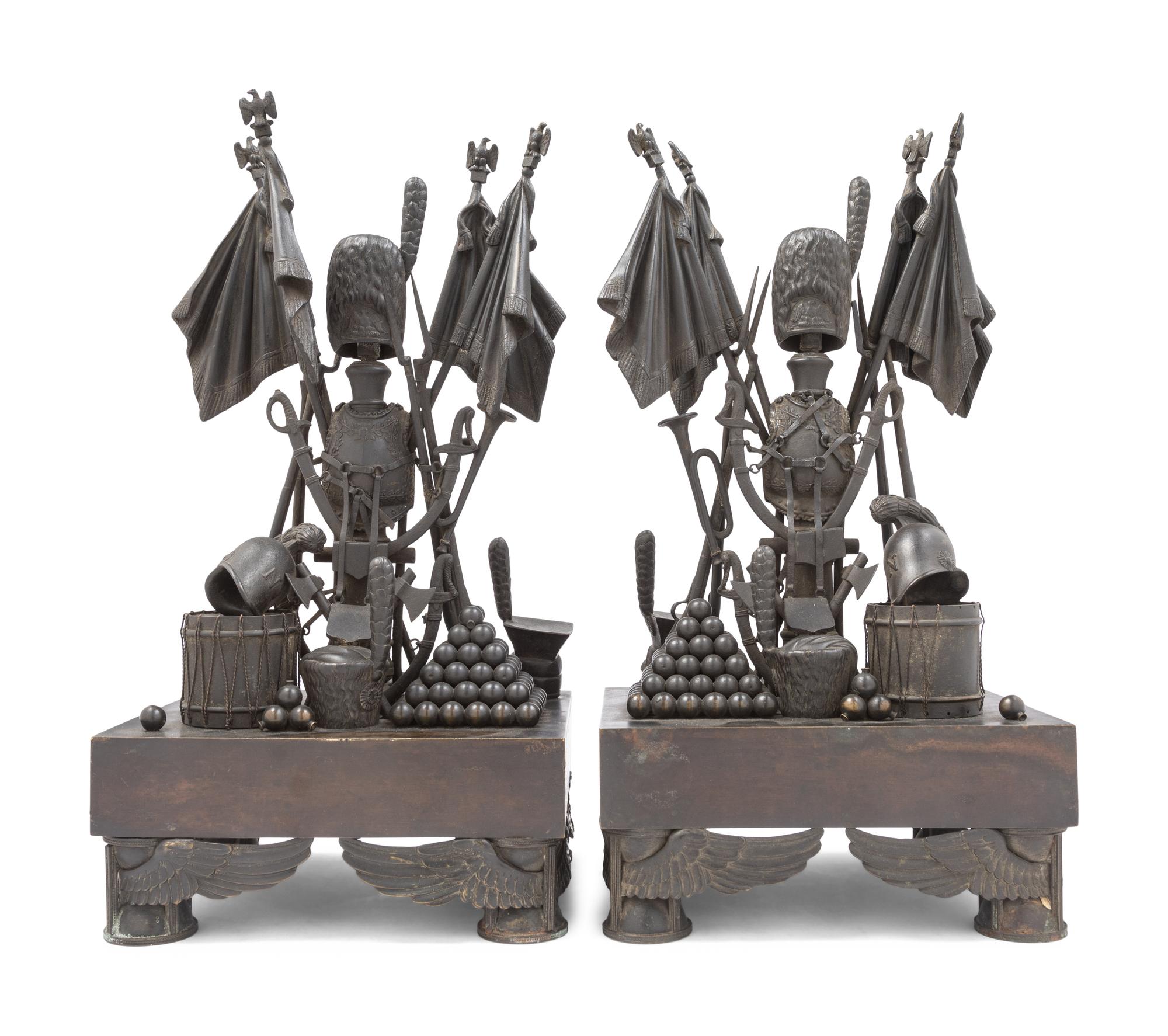 A Pair of Napoleon III Bronze Military Trophies