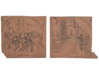 [CIVIL WAR]. WAUD, Alfred R. (1828-1891), artist. A group of 2 Civil War-period sketches of the Military Ball of the Third Corps, Army of the Potomac, February 1864.