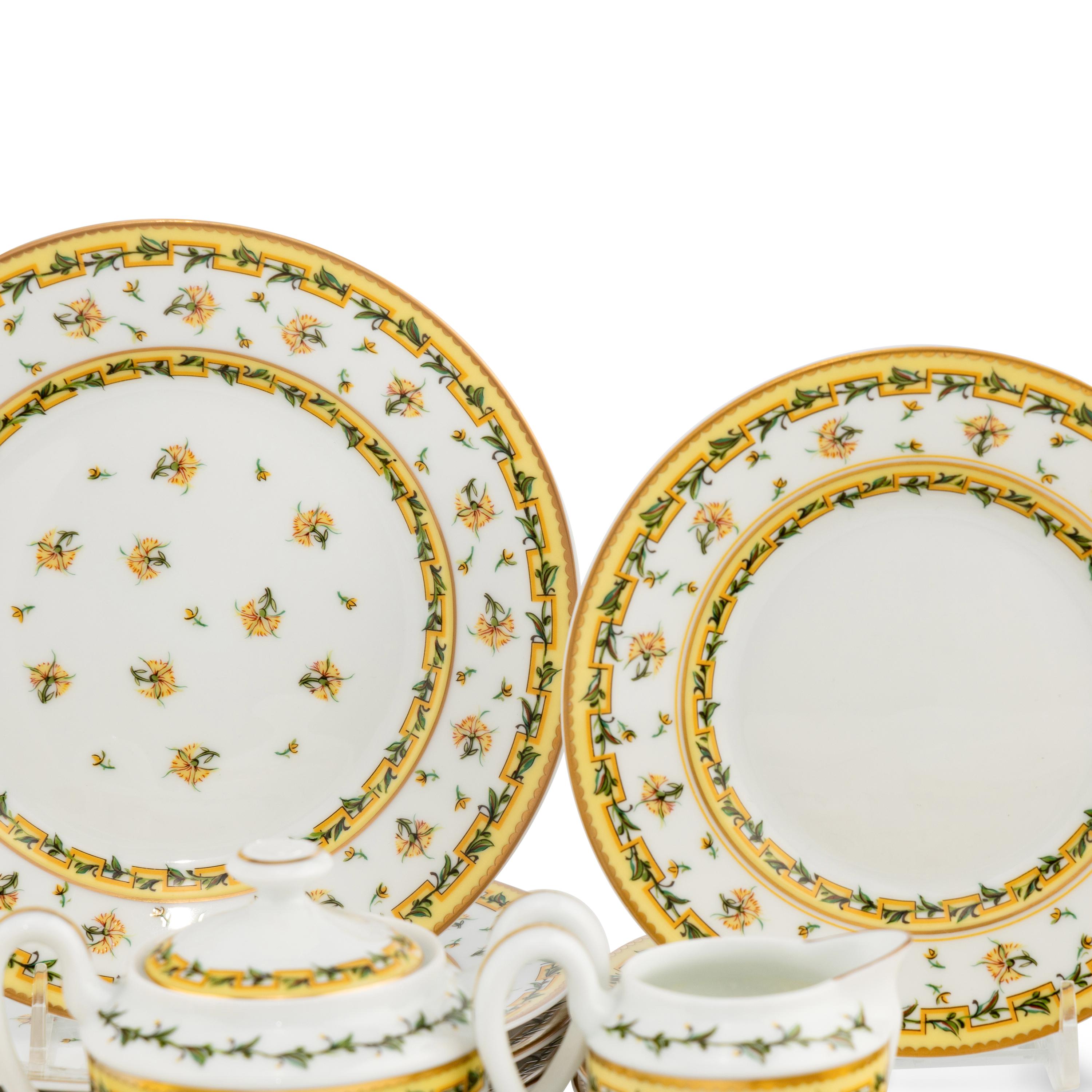 A Raynaud-Limoges Bougainville Porcelain Breakfast Service