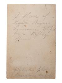 [SLAVERY & ABOLITION]. CDV of an enslaved African American "Gordon" displaying his scars. [Baton Rouge]: [McPherson & Oliver], ca 1863.