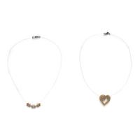 Two Diamond and Tricolor Gold Pendant Necklaces