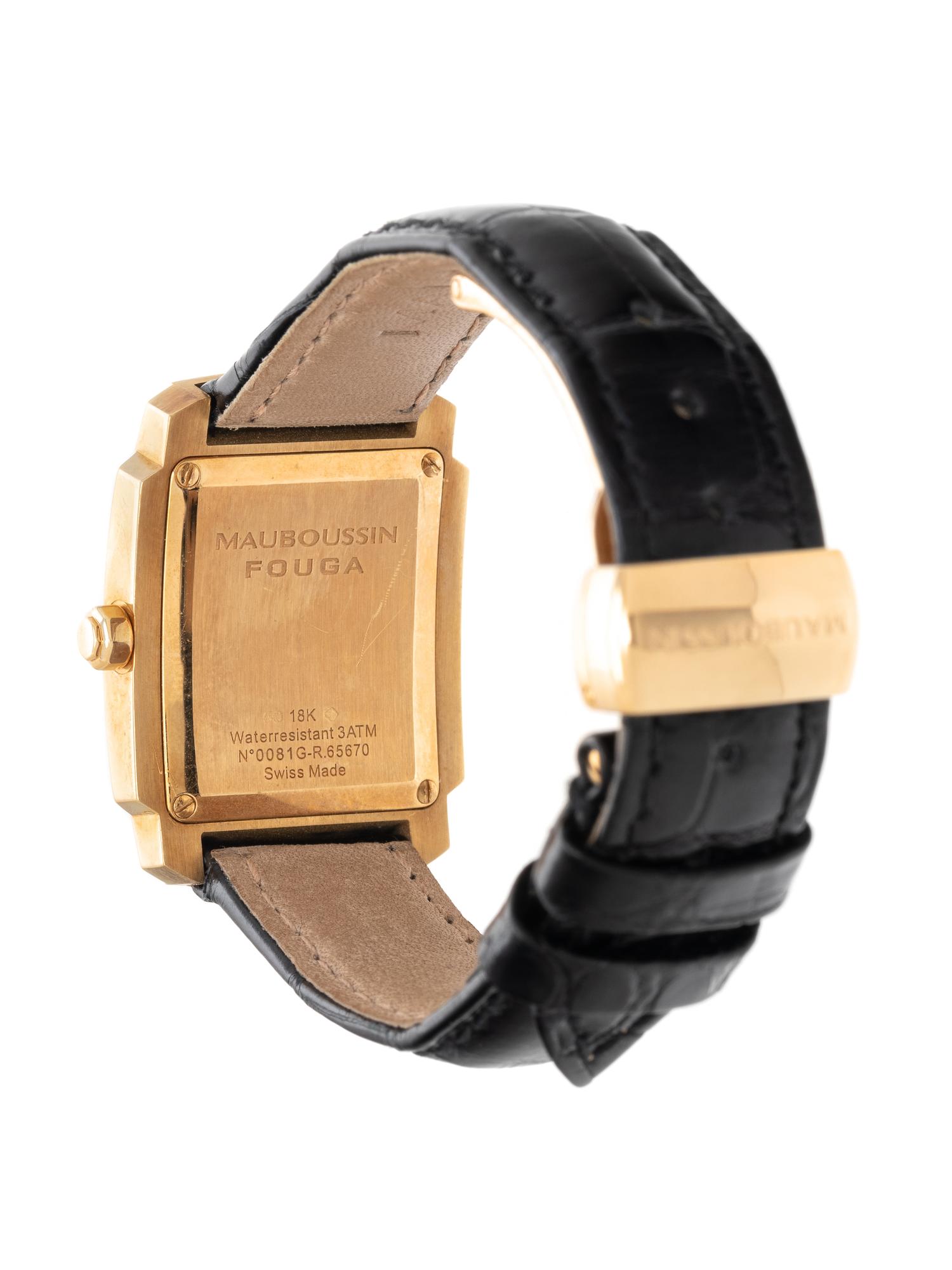 MAUBOUSSIN, 18K YELLOW GOLD ‘FOUGA’ WRISTWATCH