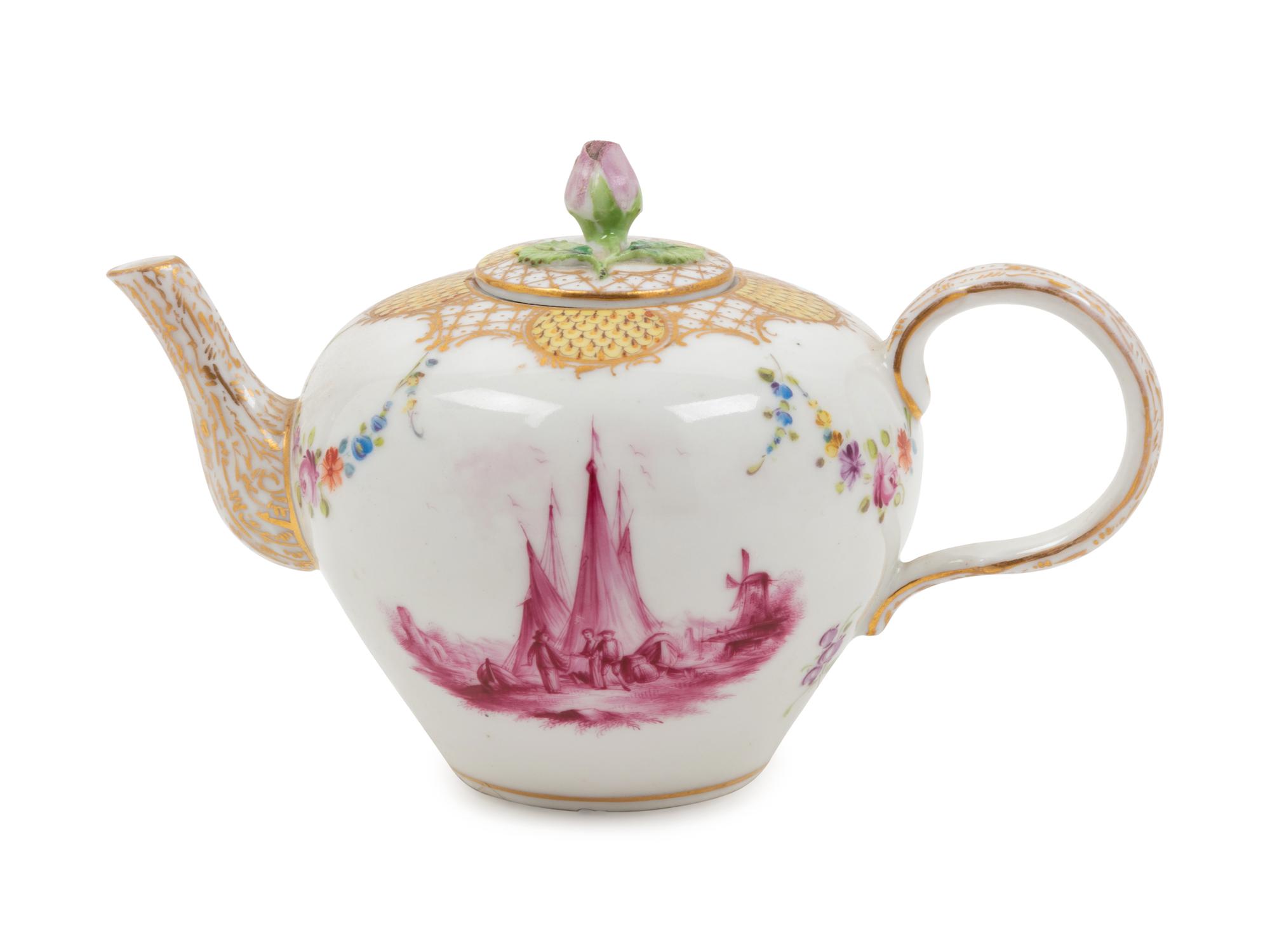 A Carl Thieme Porcelain Teapot