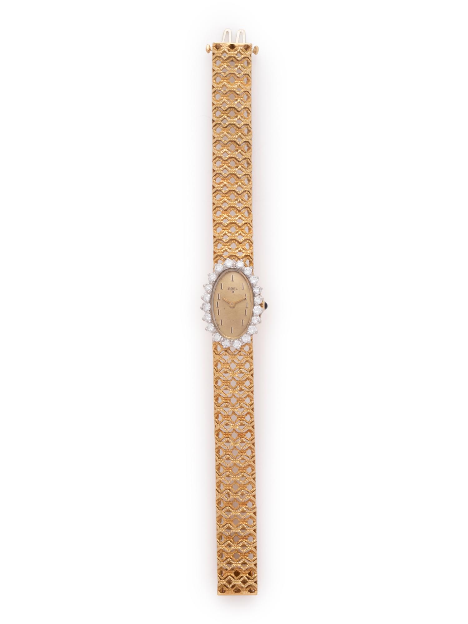 EBEL, 18K YELLOW GOLD AND DIAMOND WRISTWATCH