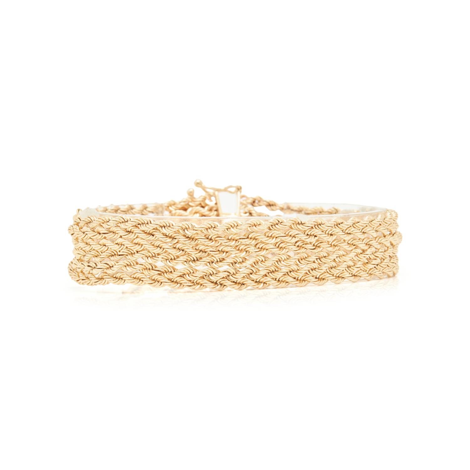 YELLOW GOLD BRACELET AND EARRINGS