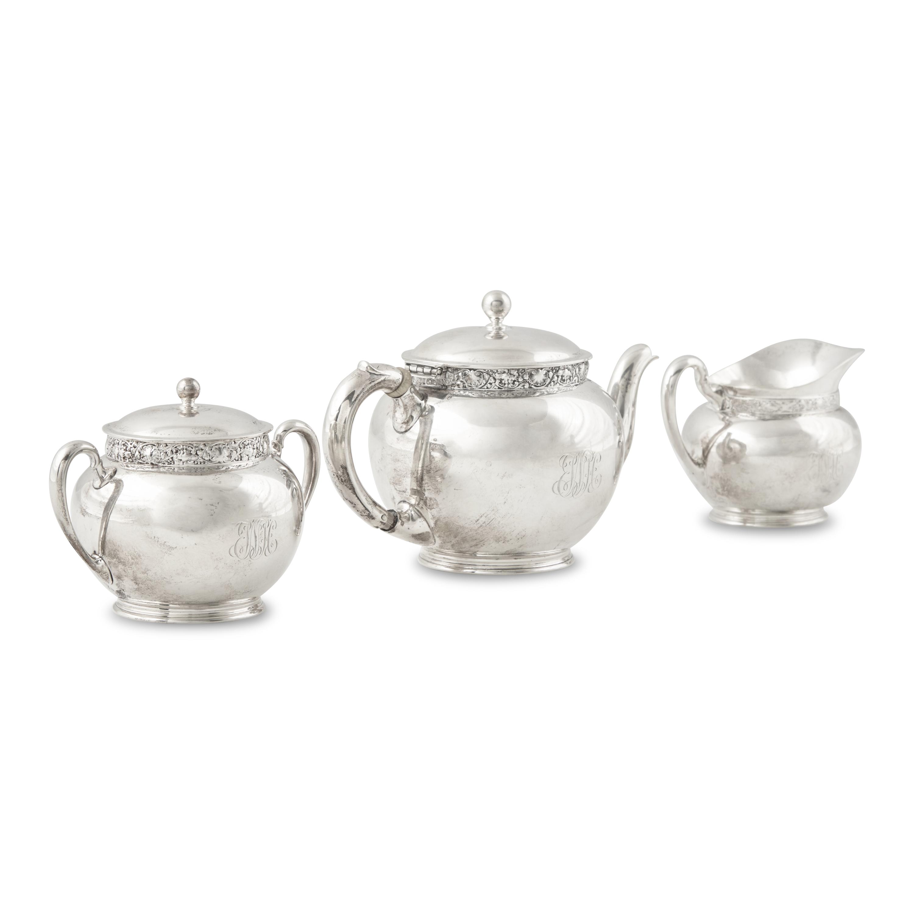 A Tiffany and Co. Silver Three-Piece Tea Service