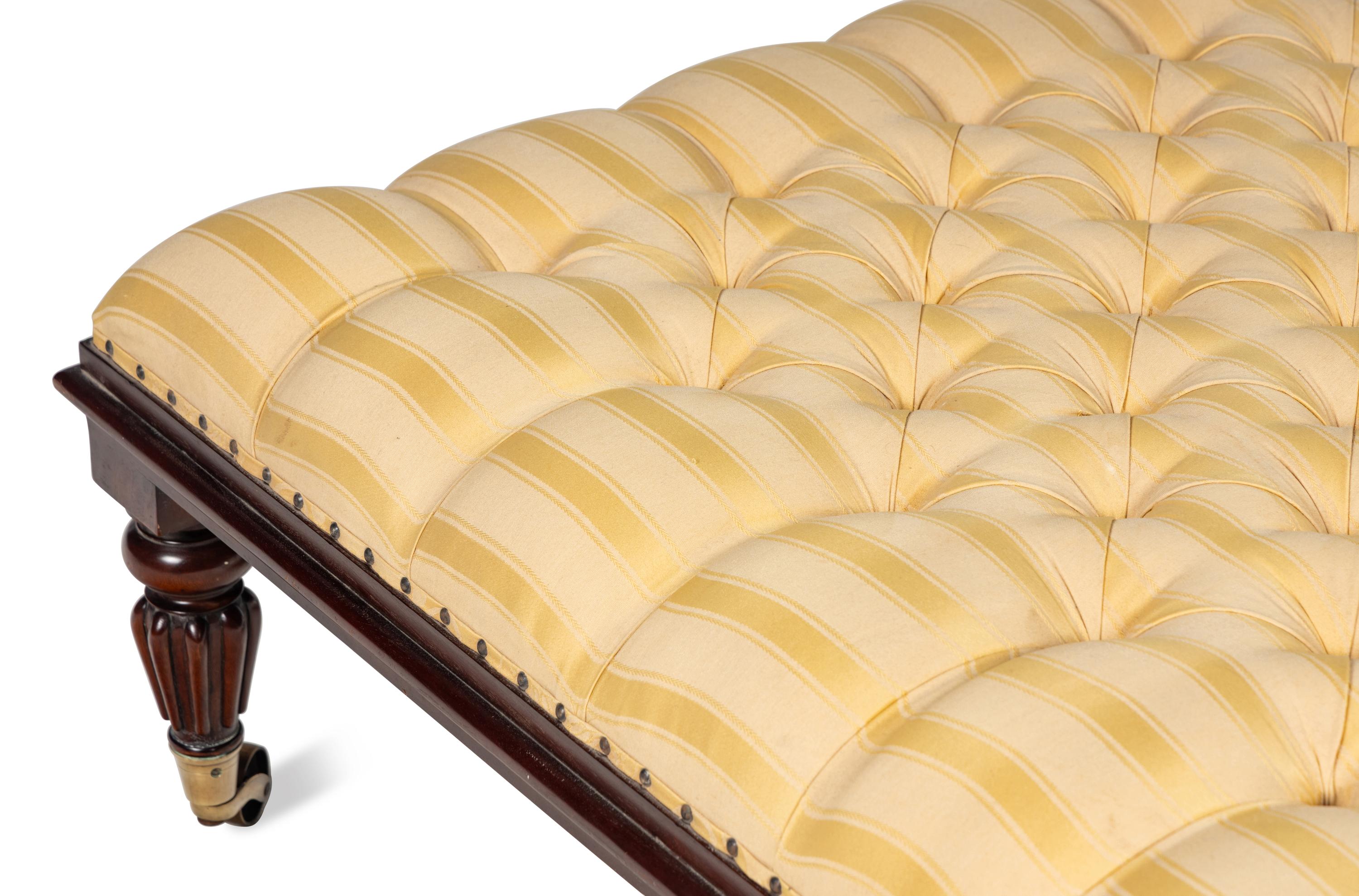 A Large William IV Style Button-Tufted Ottoman