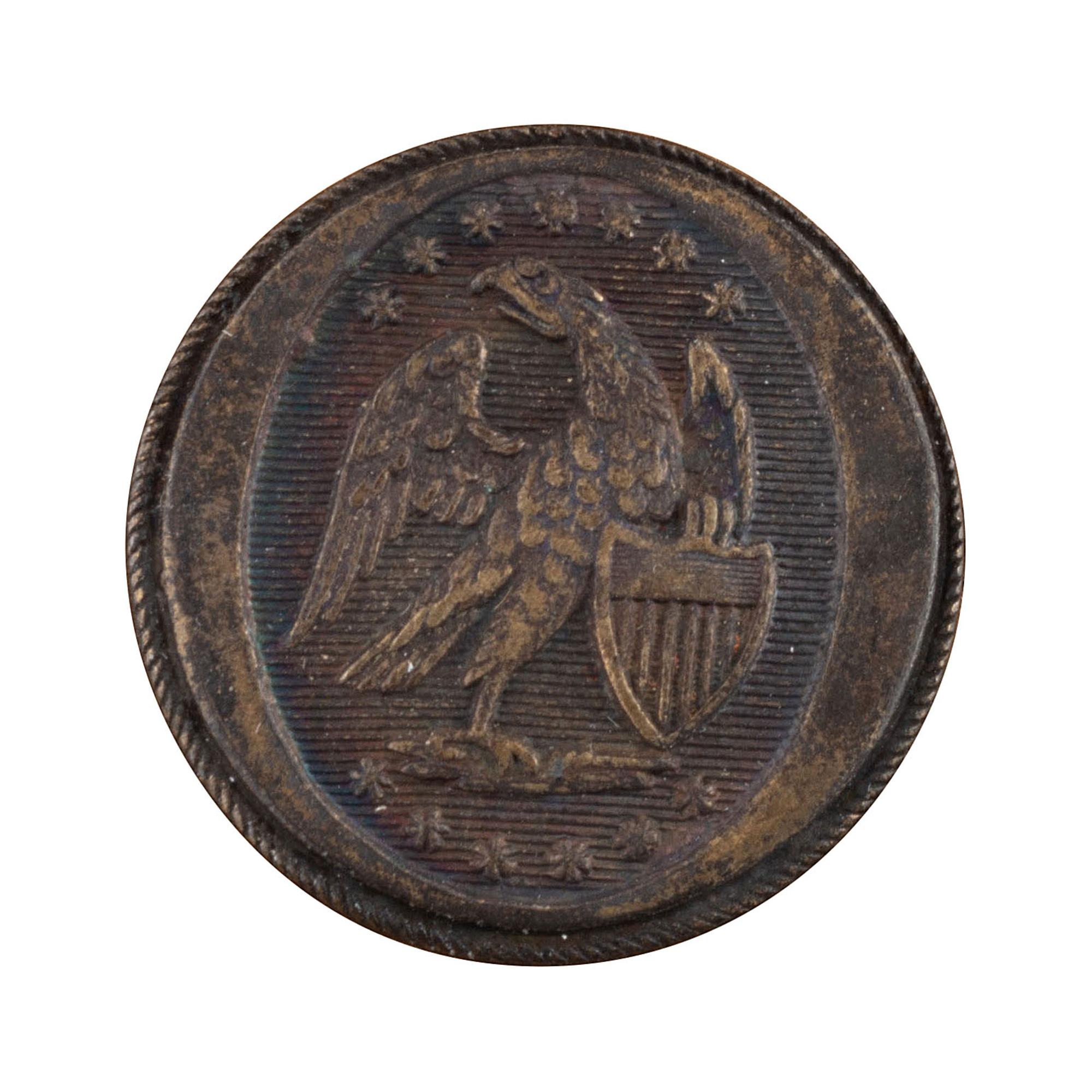 [CIVIL WAR]. Confederate South Carolina state button in period snuff box. Ex Julian Converse.