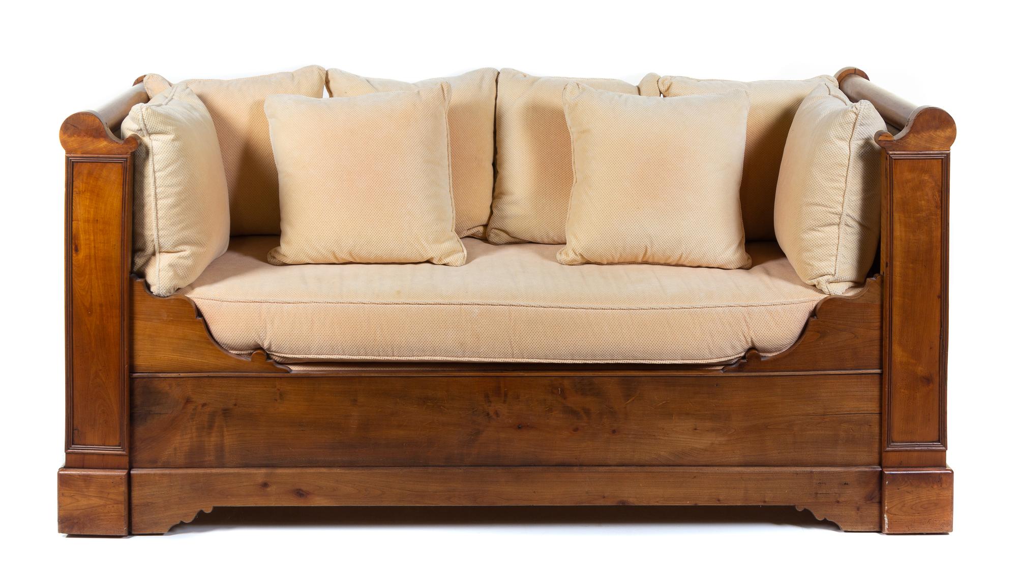 A Louis Philippe Fruitwood Daybed Height 36 1/2 x width 75 x depth 29 3/4 inches. — 19TH CENTURY