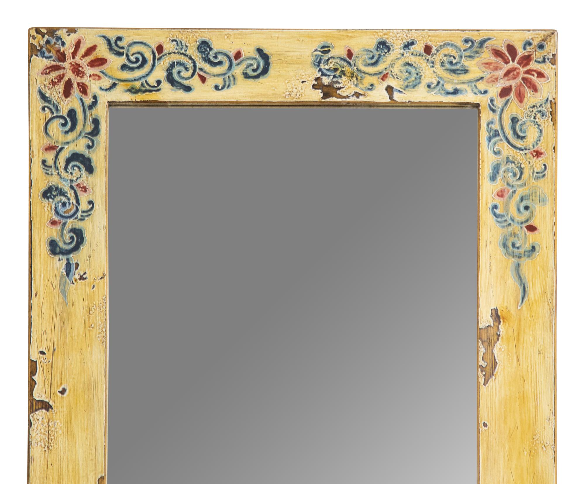 Two Chinese-Style Painted Pier Mirrors