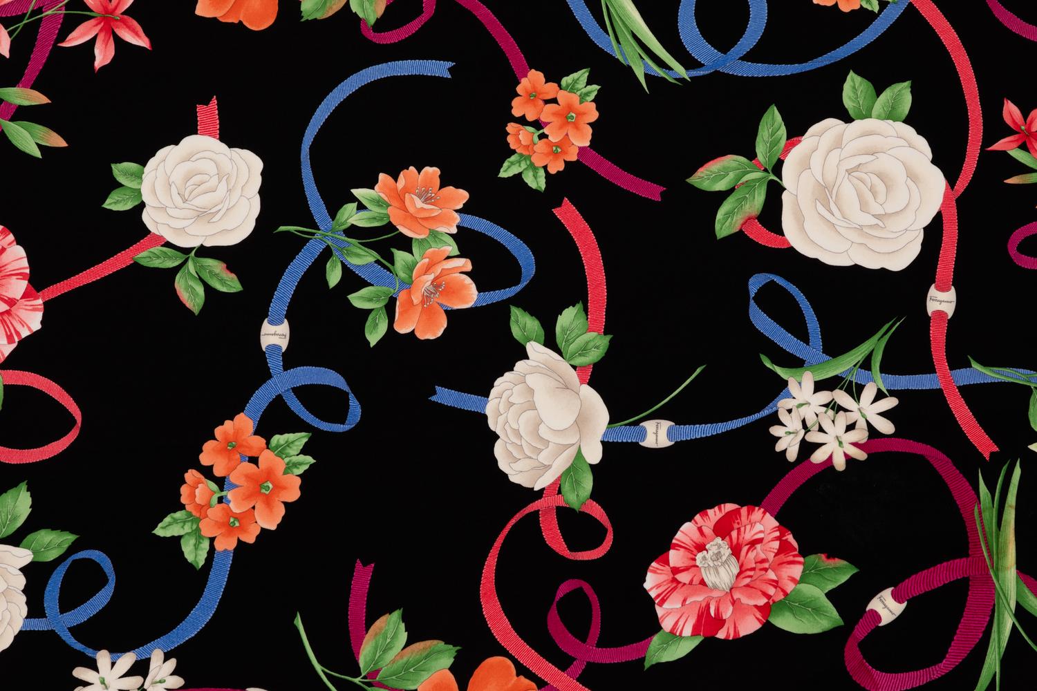 Salvatore Ferragamo Silk Scarf, 1980-90s