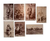 [NATIVE AMERICANS] -- [LENNY & SAWYERS, photographers]. A group of 12 photographs of Prairie Indians from Indian Territory. Ca late 1880s-1890s.