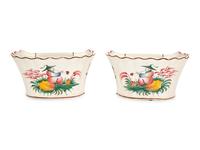 A Pair of French Faience Tulipieres