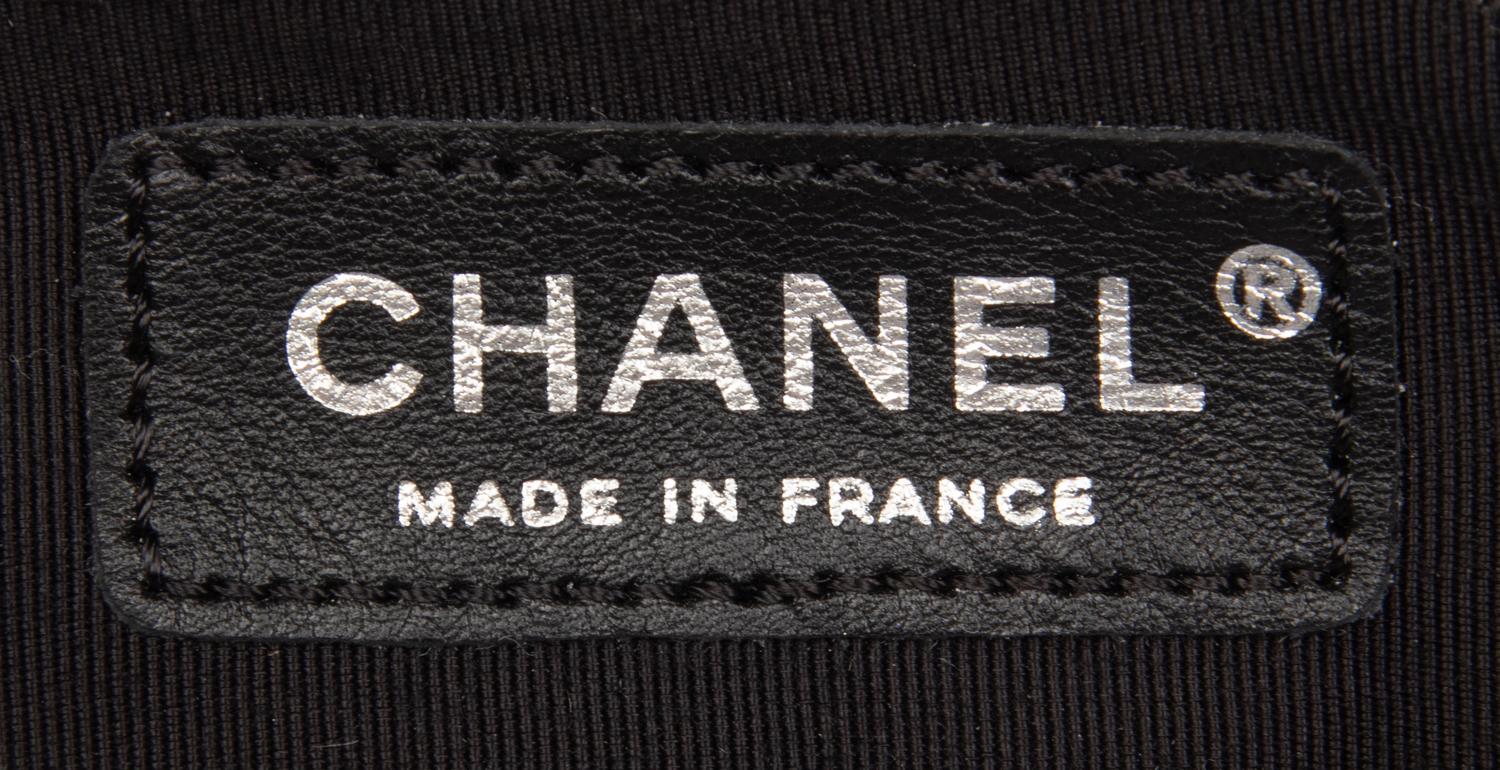 CHANEL, BLACK TWEED BAG