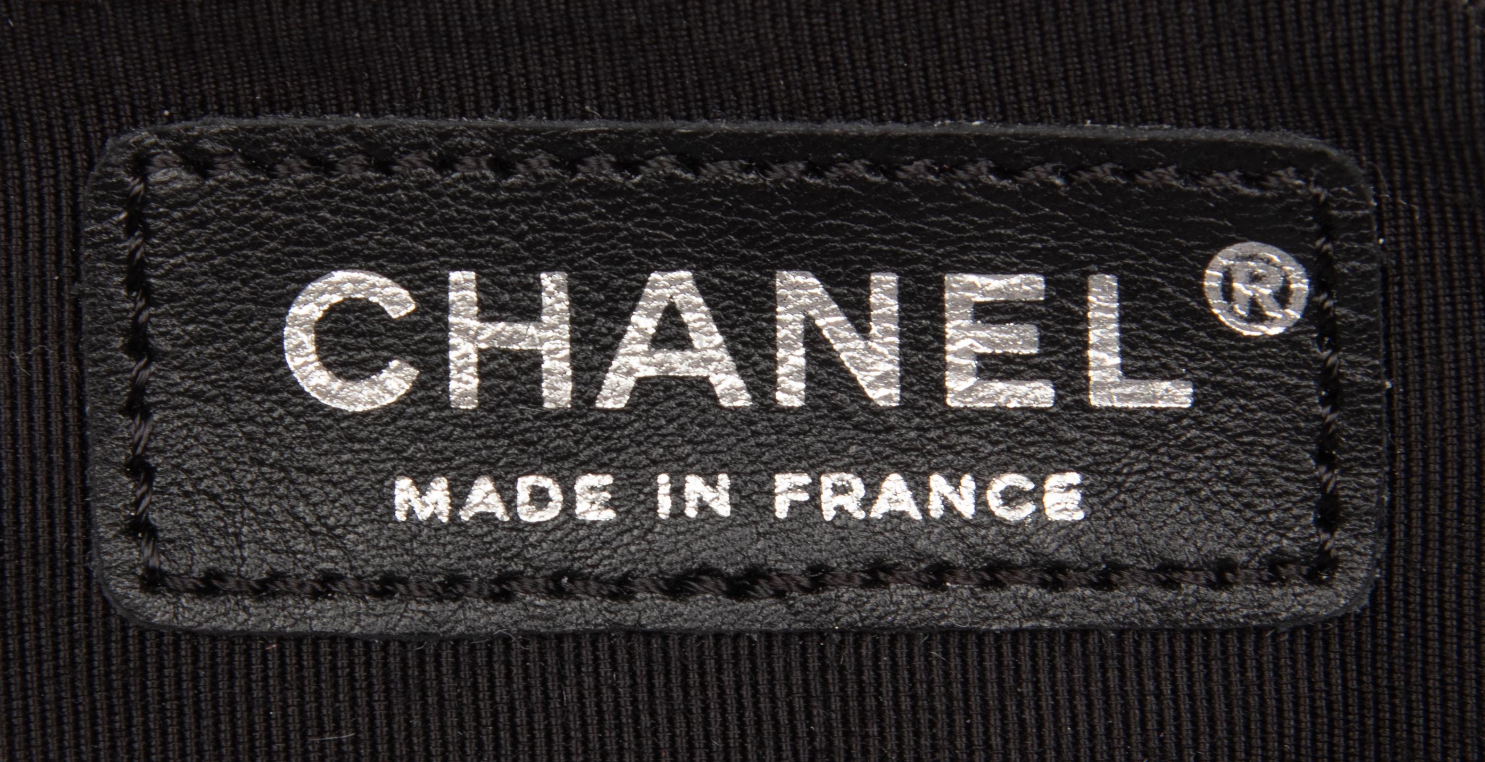 CHANEL, BLACK TWEED BAG