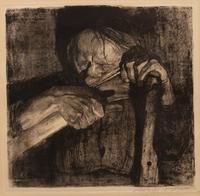 Beim Dengeln (Sharpening the Scythe) (plate 3 from Bauernkrieg (Peasants' War) )