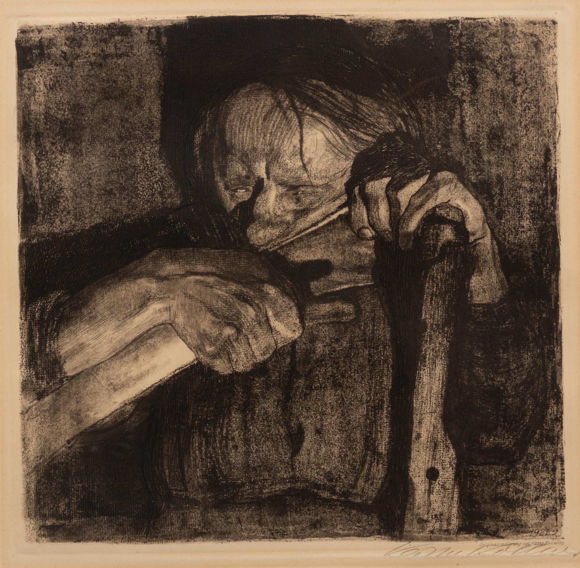 Beim Dengeln (Sharpening the Scythe) (plate 3 from Bauernkrieg (Peasants' War) )