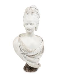 A Sèvres Style Bisque Porcelain Bust of Marie Antoinette