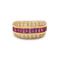 SYNTHETIC RUBY AND DIAMOND RING