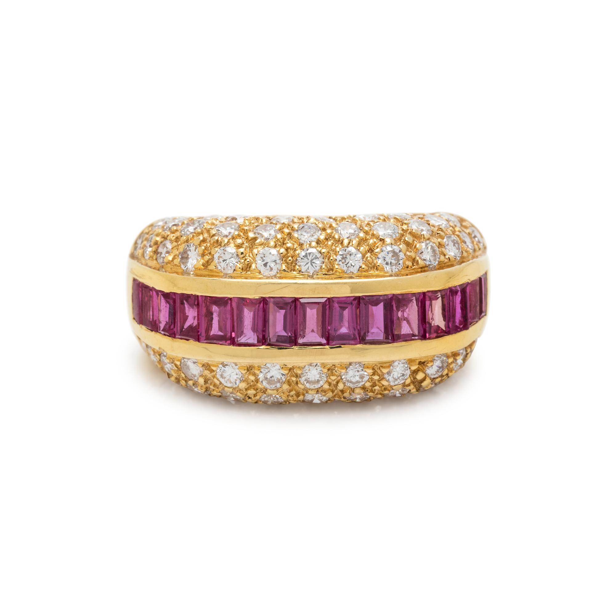 SYNTHETIC RUBY AND DIAMOND RING