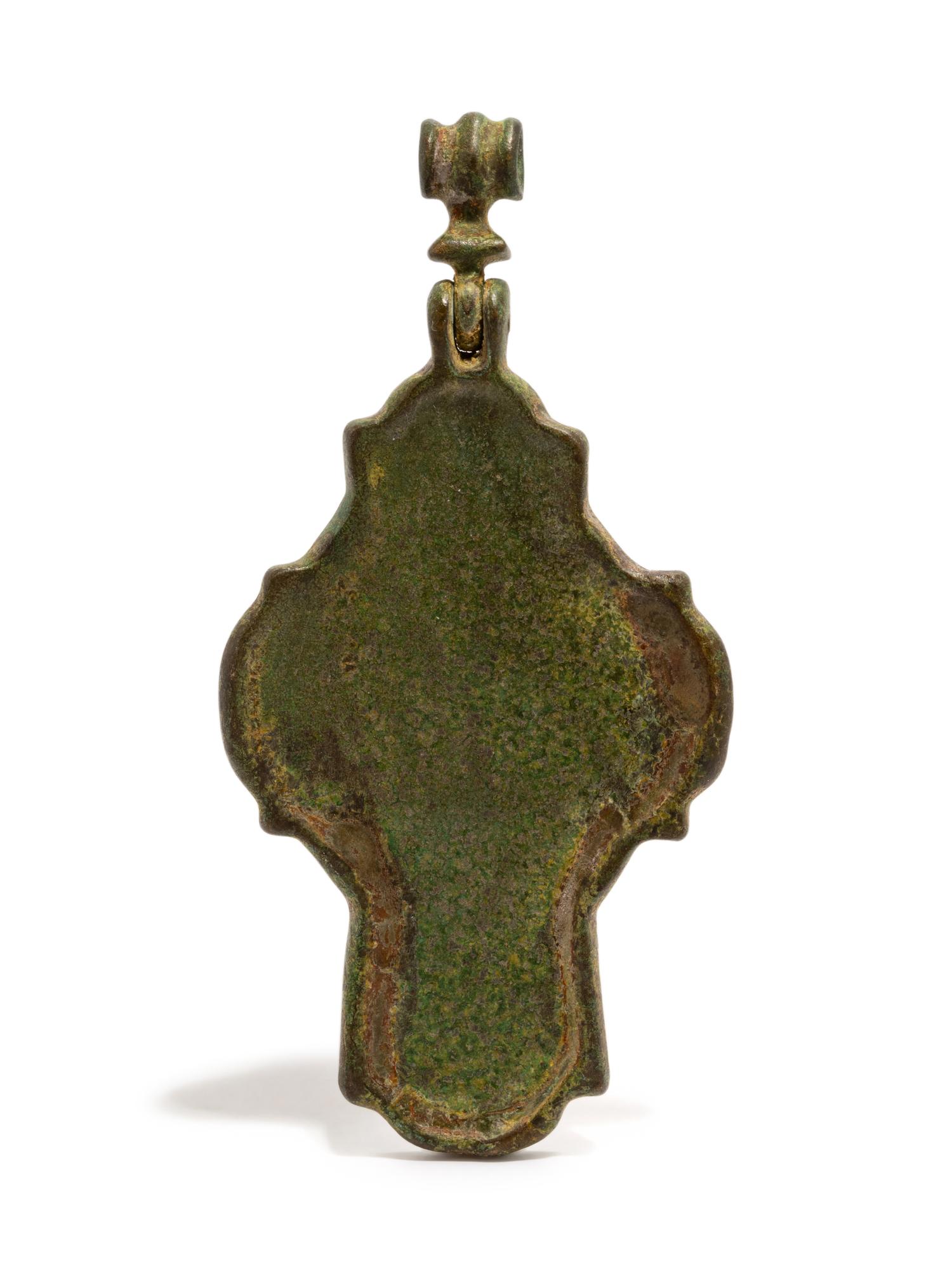 A Byzantine Bronze Cross Reliquary Pendant