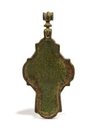 A Byzantine Bronze Cross Reliquary Pendant