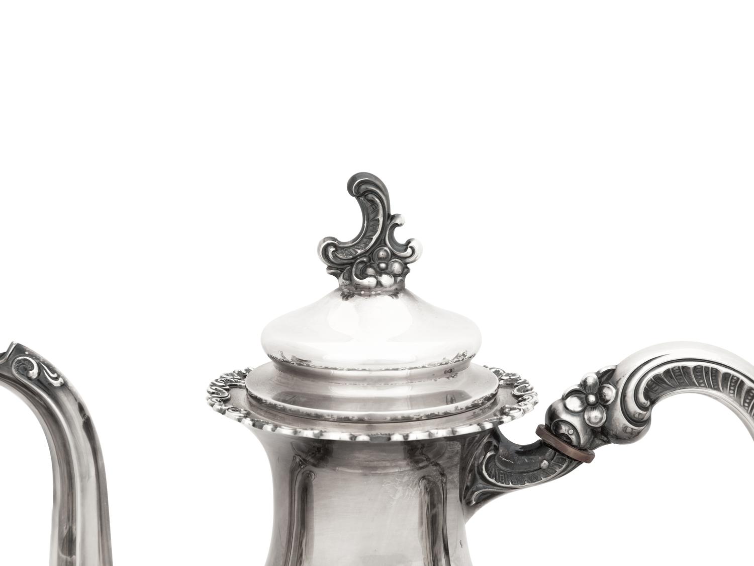 An American Silver Coffee Pot, Milk Jug and Sugar Bowl