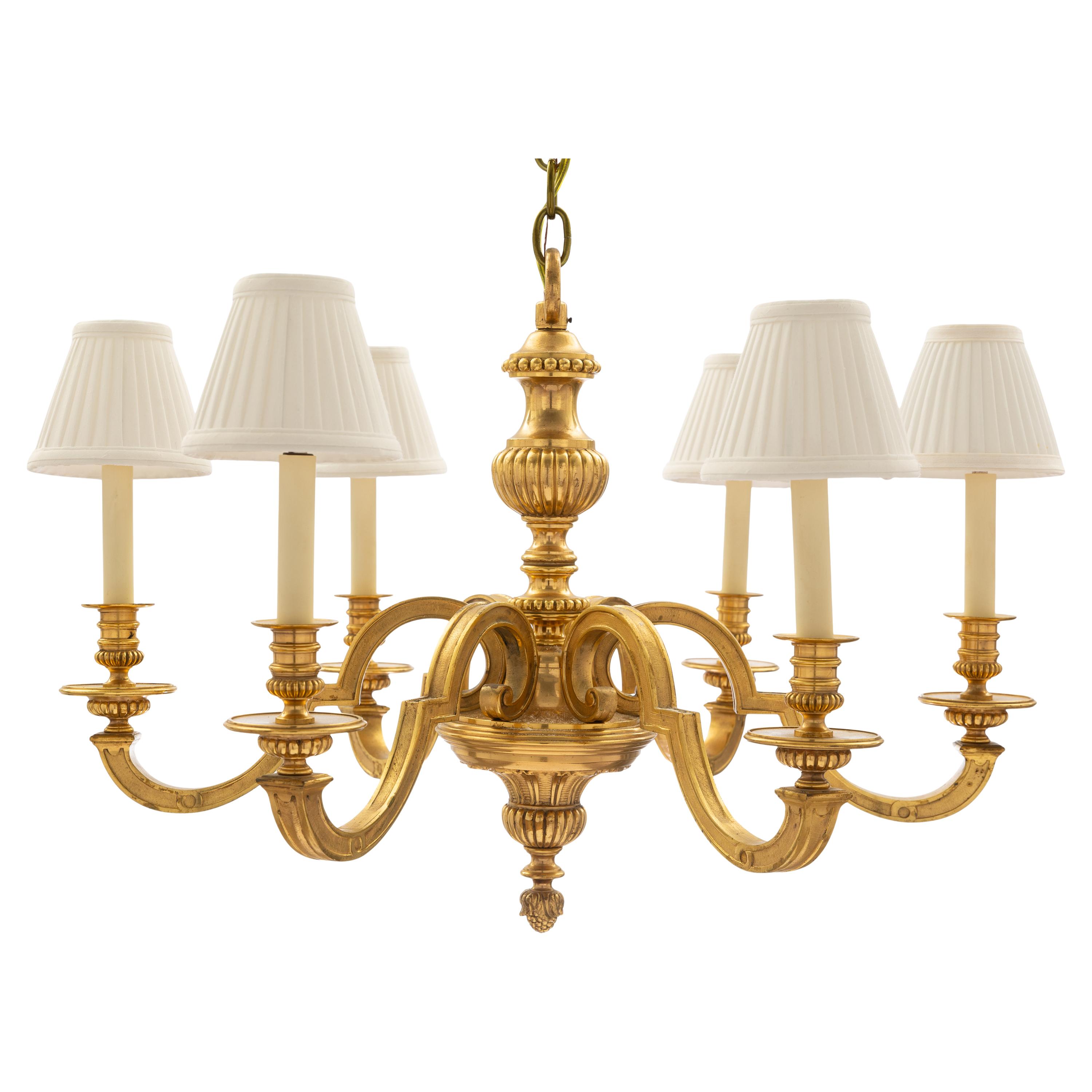 A French Gilt Bronze Six-Light Chandelier