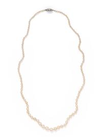 SPAULDING & CO., NATURAL PEARL AND DIAMOND NECKLACE