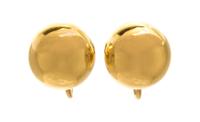 A Pair of 14 Karat Yellow Gold Ball Earclips, Tiffany & Co.. 2.40 dwts.