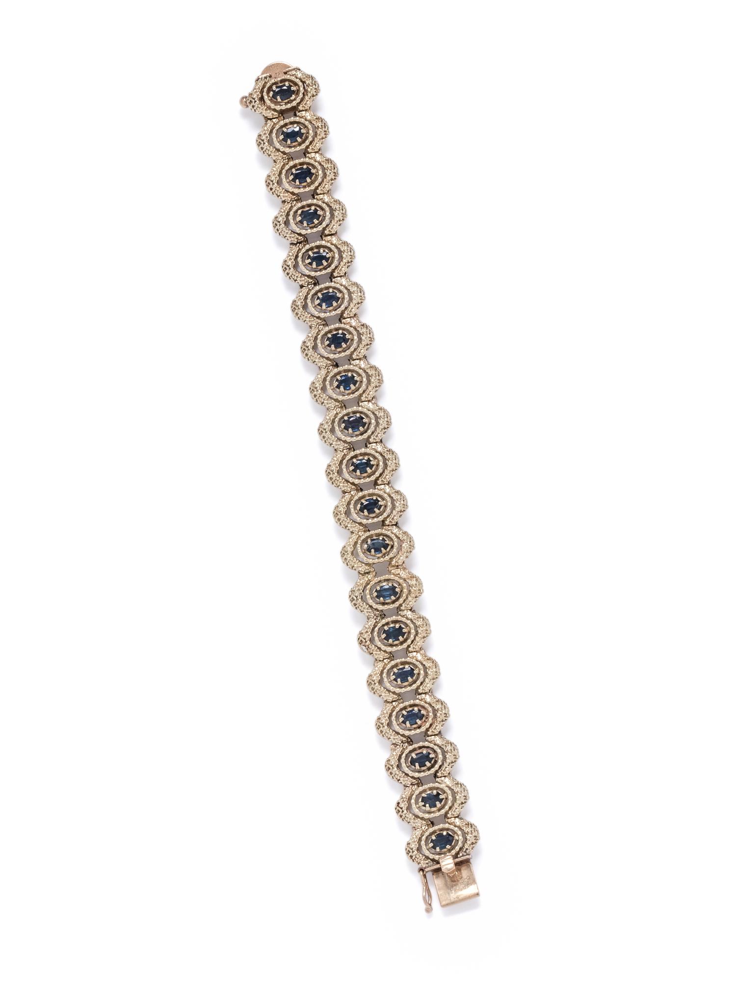 YELLOW GOLD AND SAPPHIRE BRACELET