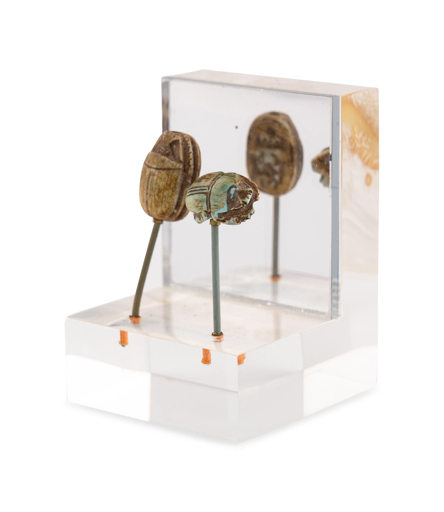 Two Egyptian Faience Scarabs