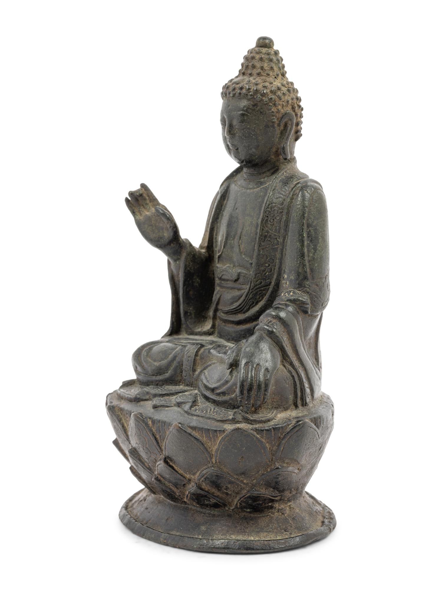 A Bronze Figure of Seated Buddha Shakyamuni