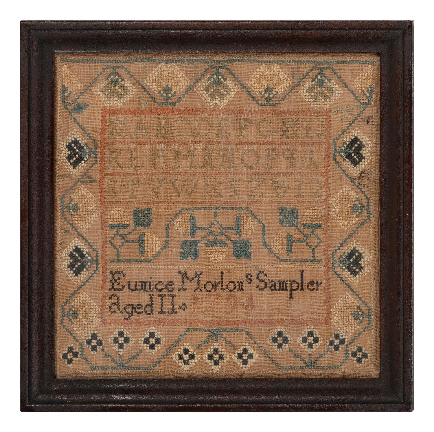 Four Needlework Embroidered Schoolgirl’s Samplers