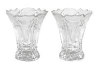 Two Victorian Enameled Glass Vases Height of tallest 10 3/4 inches.
