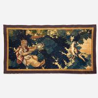Two Flemish Verdure Tapestry Fragments 18th century or earlier