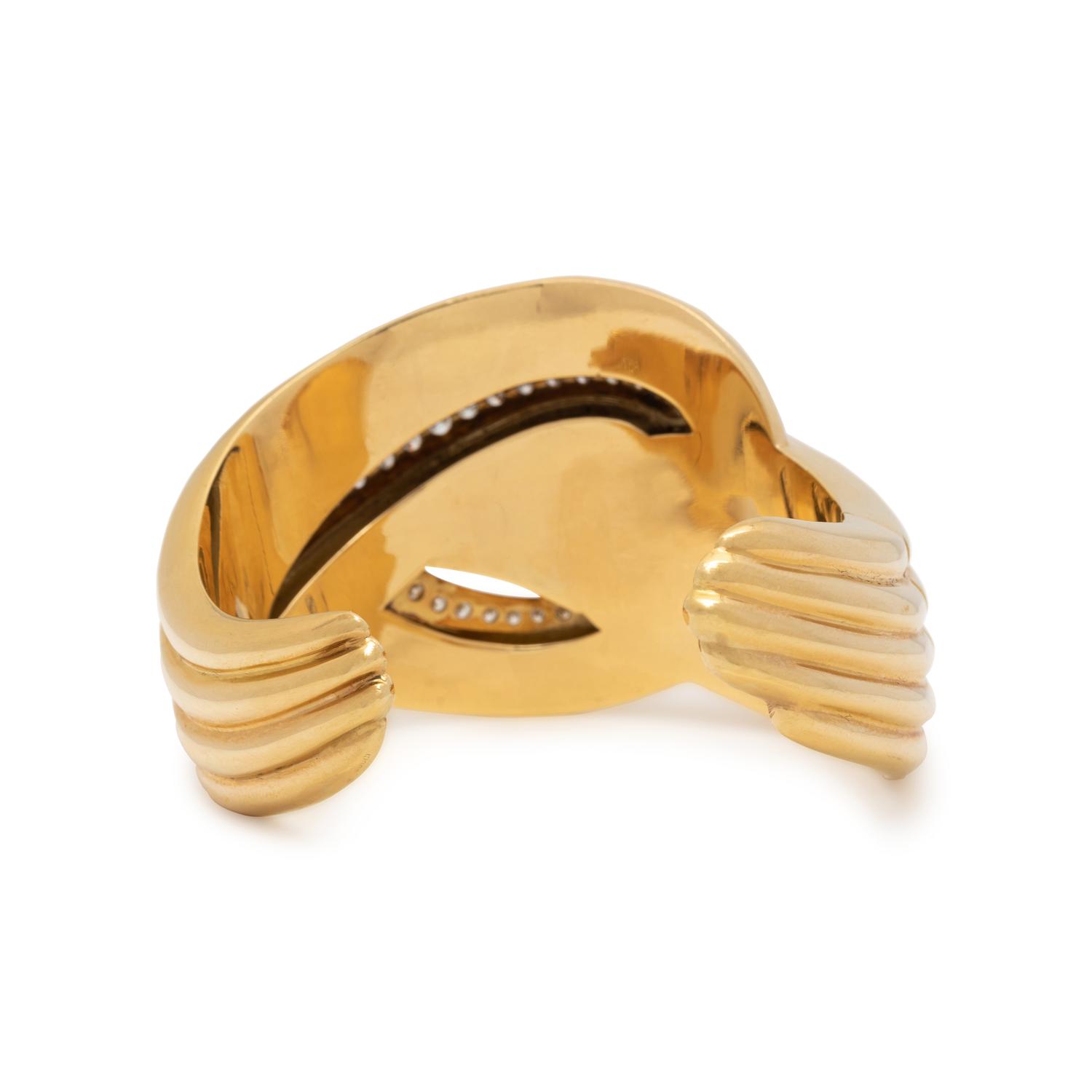 YELLOW GOLD AND DIAMOND CUFF BRACELET