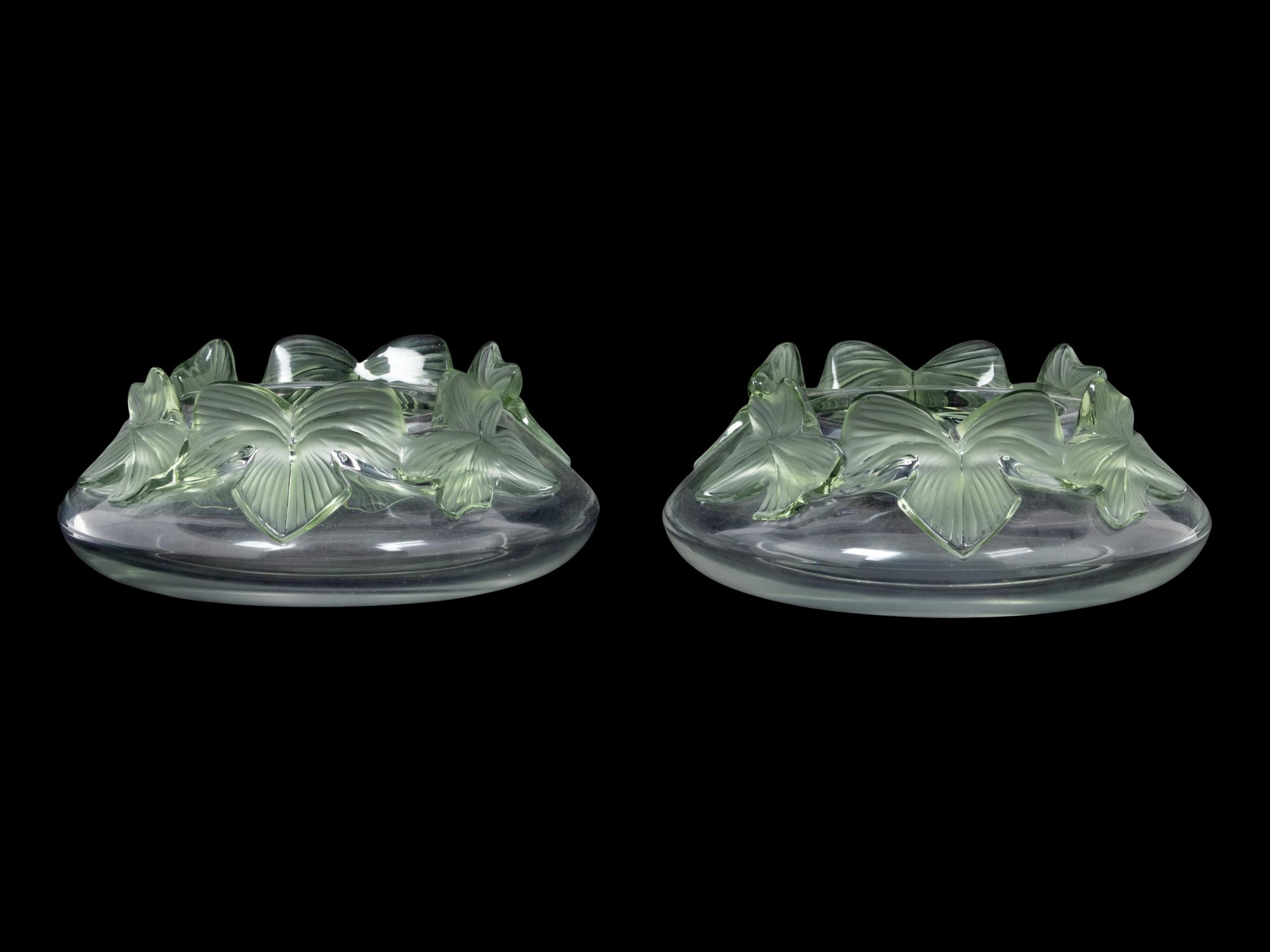 A Pair of Lalique Lierre Bowls