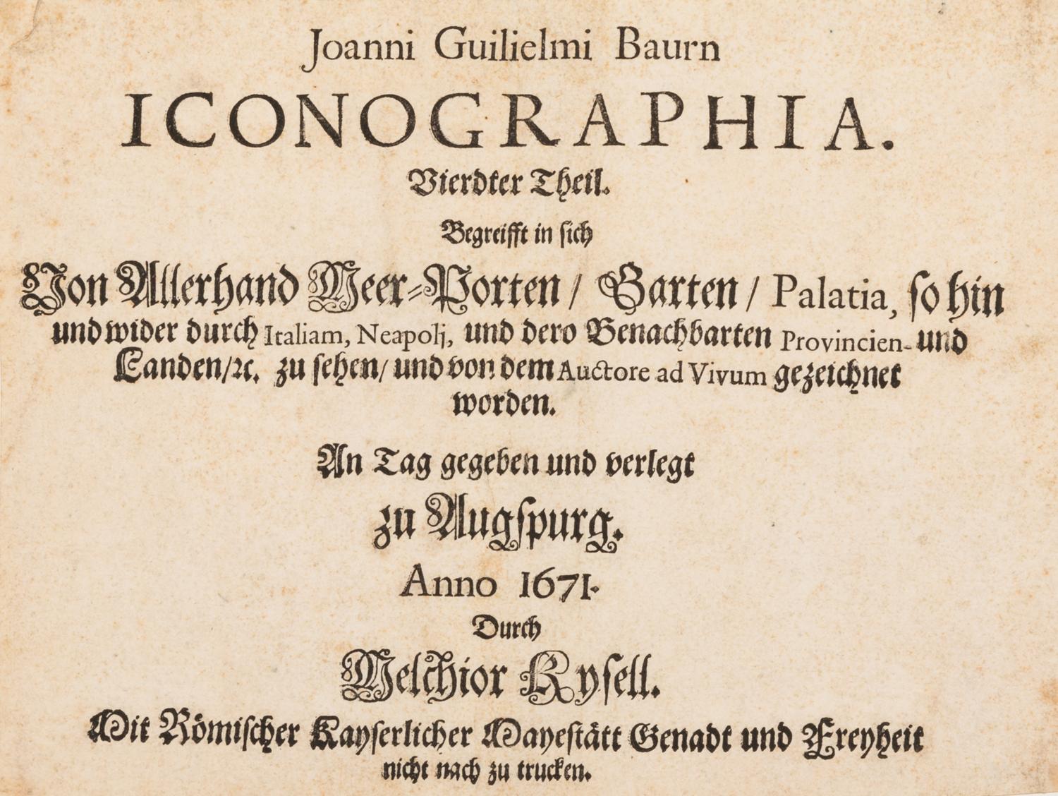 Johann Wilhelm Baur, (German, 1607-1640), A portfolio of 35 works from: Iconographia, Part Four, 1671