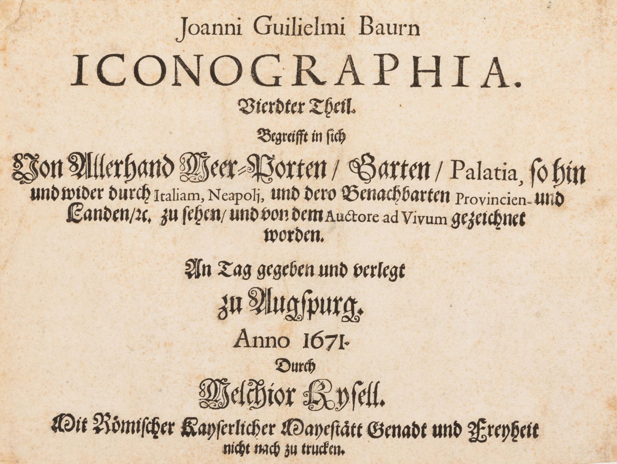 Johann Wilhelm Baur, (German, 1607-1640), A portfolio of 35 works from: Iconographia, Part Four, 1671