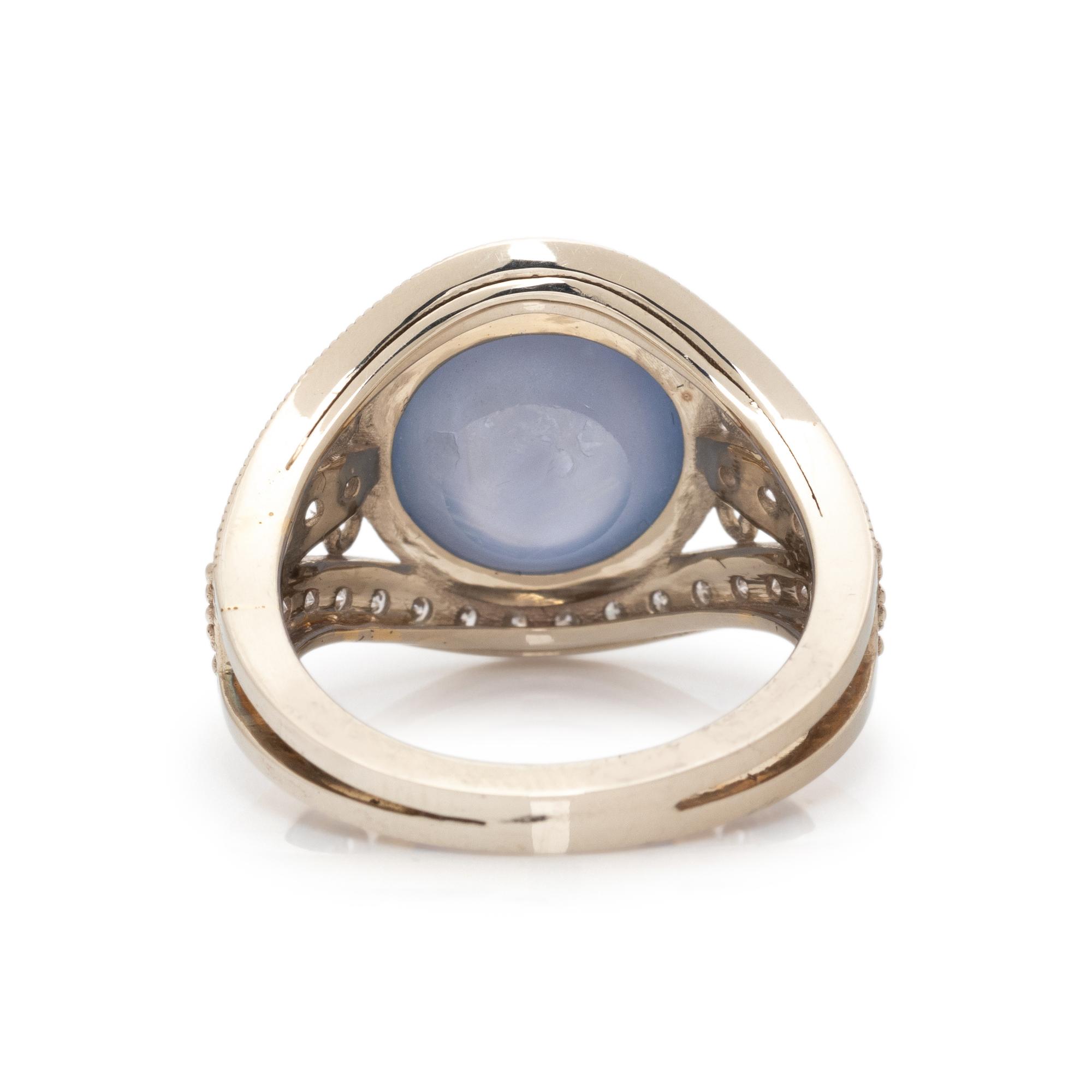 STAR SAPPHIRE AND DIAMOND RING