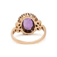 ANTIQUE, AMETHYST AND DIAMOND RING