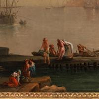 Circle of Charles François Lacroix (French, born c. 1700-1782) — Fishermen in a Bay by a Mediterranean Coast