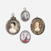 English and Continental School 18th Century A group of four portrait miniatures