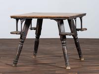 A Country Painted and Turned Iron-Mounted Saloon Poker Table