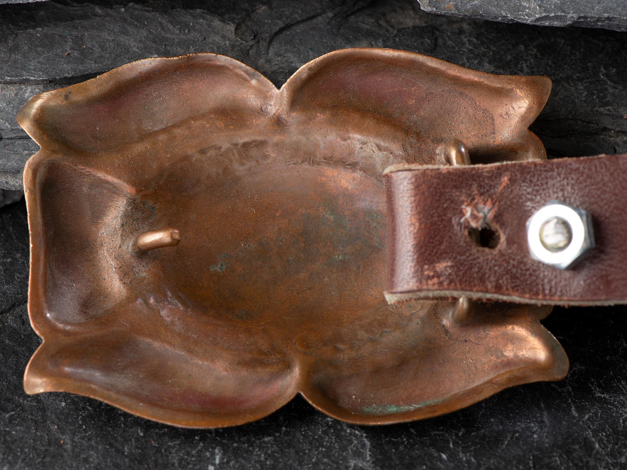 Navajo Stamped Copper Concha Belt
