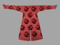 A Crimson Ground Cut Velvet Silk Lady's Informal Robe