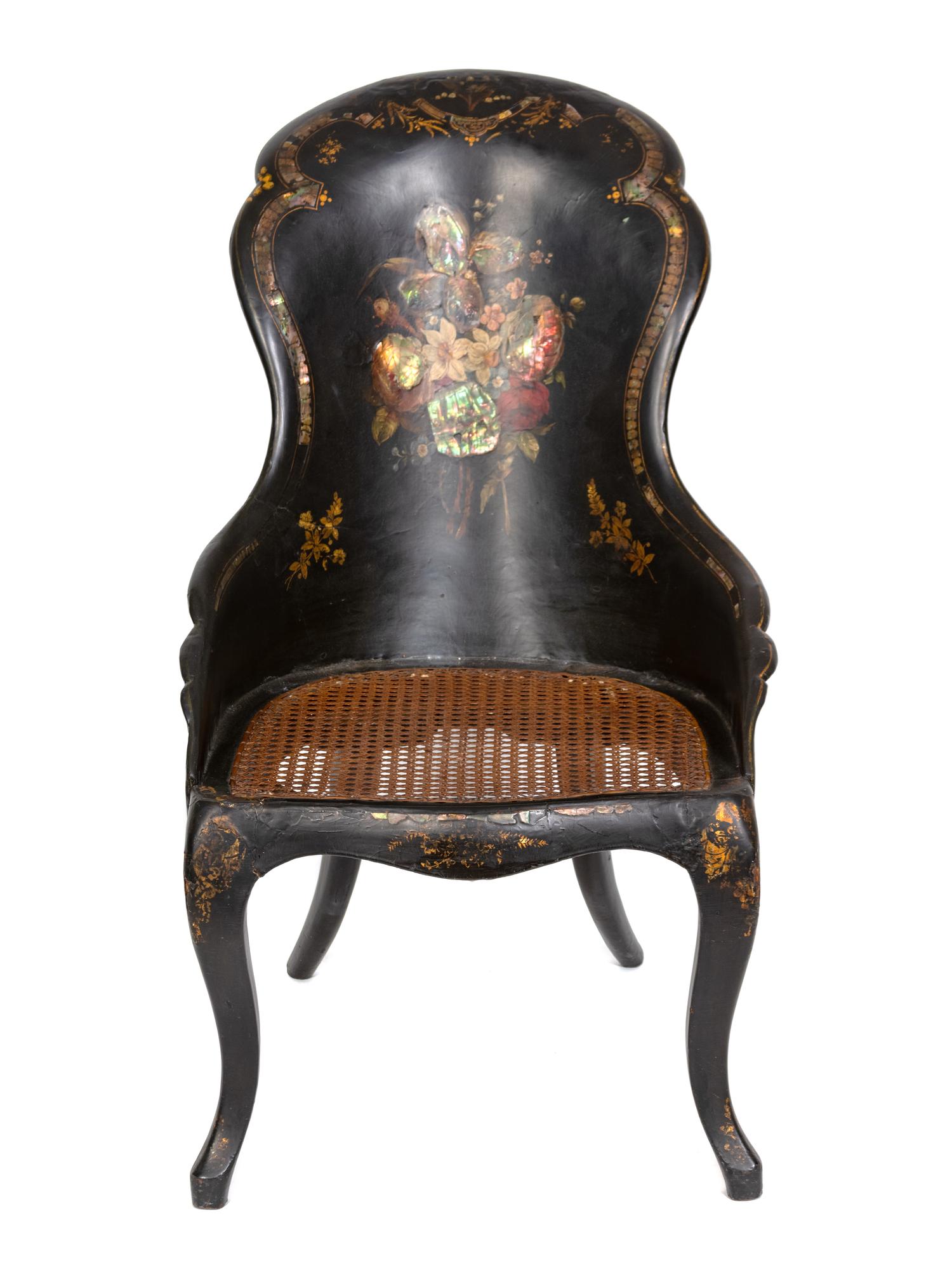 A Victorian Papier Mache Lady's Chair