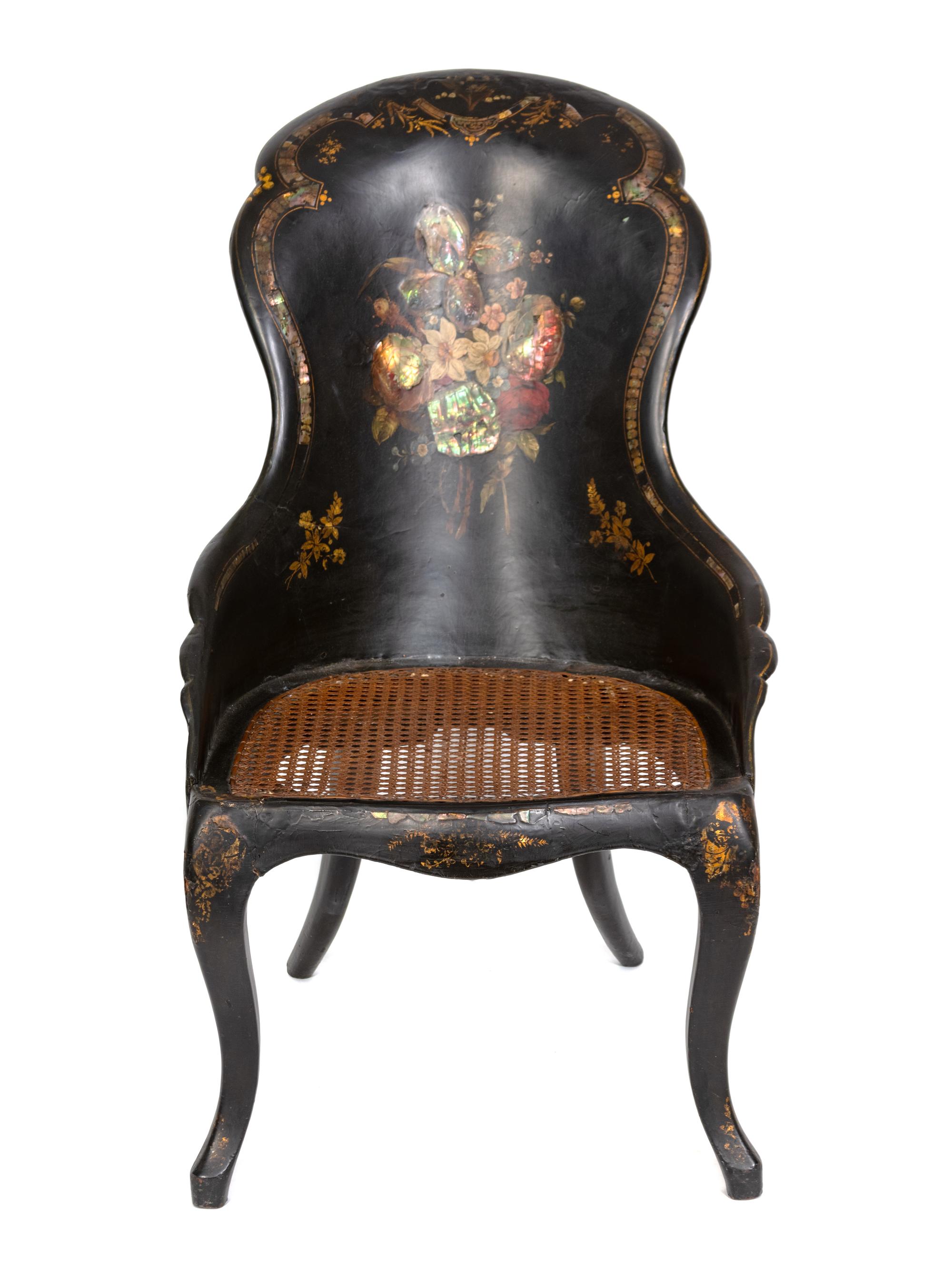 A Victorian Papier Mache Lady's Chair
