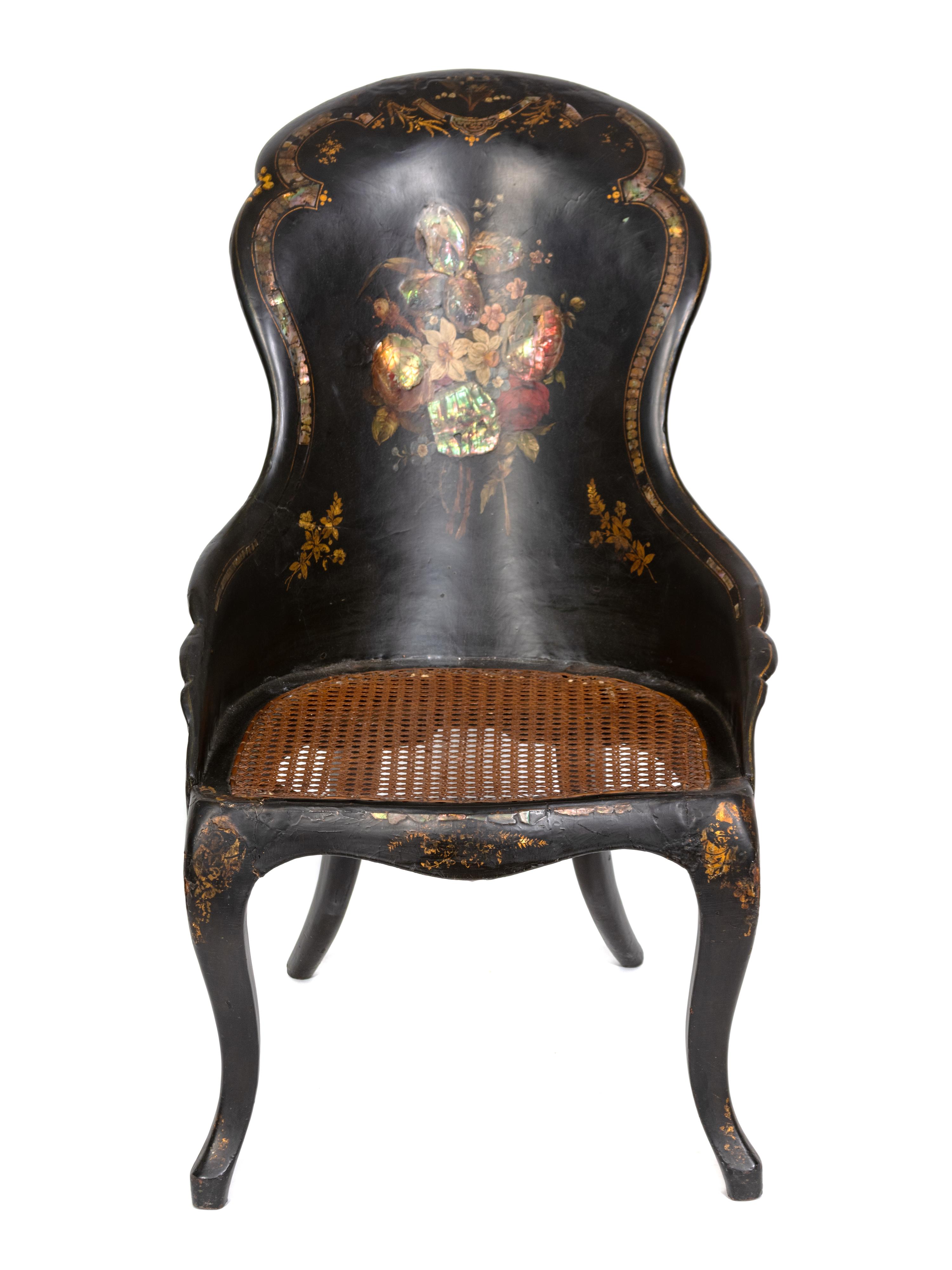 A Victorian Papier Mache Lady's Chair